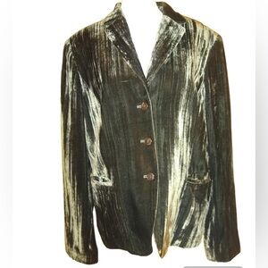 Jones New York Collection Olive Velvety Blazer 12